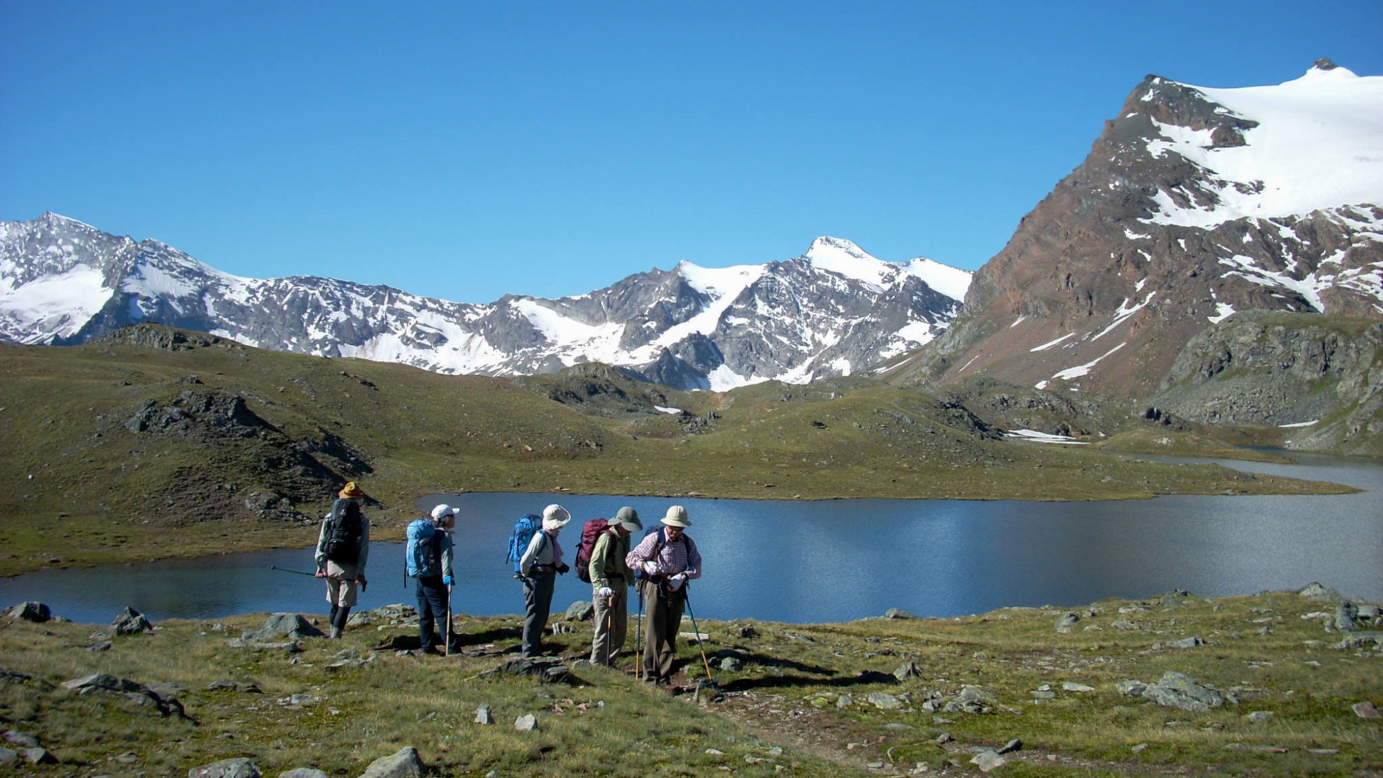 Le lac Rosset pendant la traversée du Grand Paradis