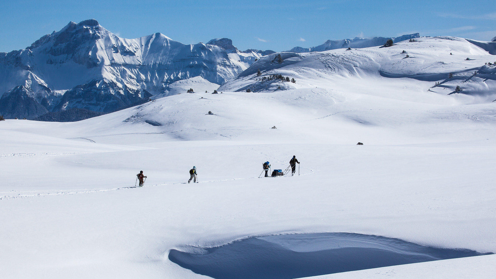 Raid pulka en traversée dans le Vercors © Sandrine et Matt Booth