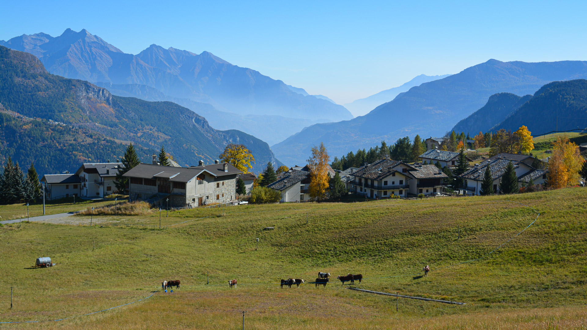 Le village de Torgnon dans la Vallée d'Aoste