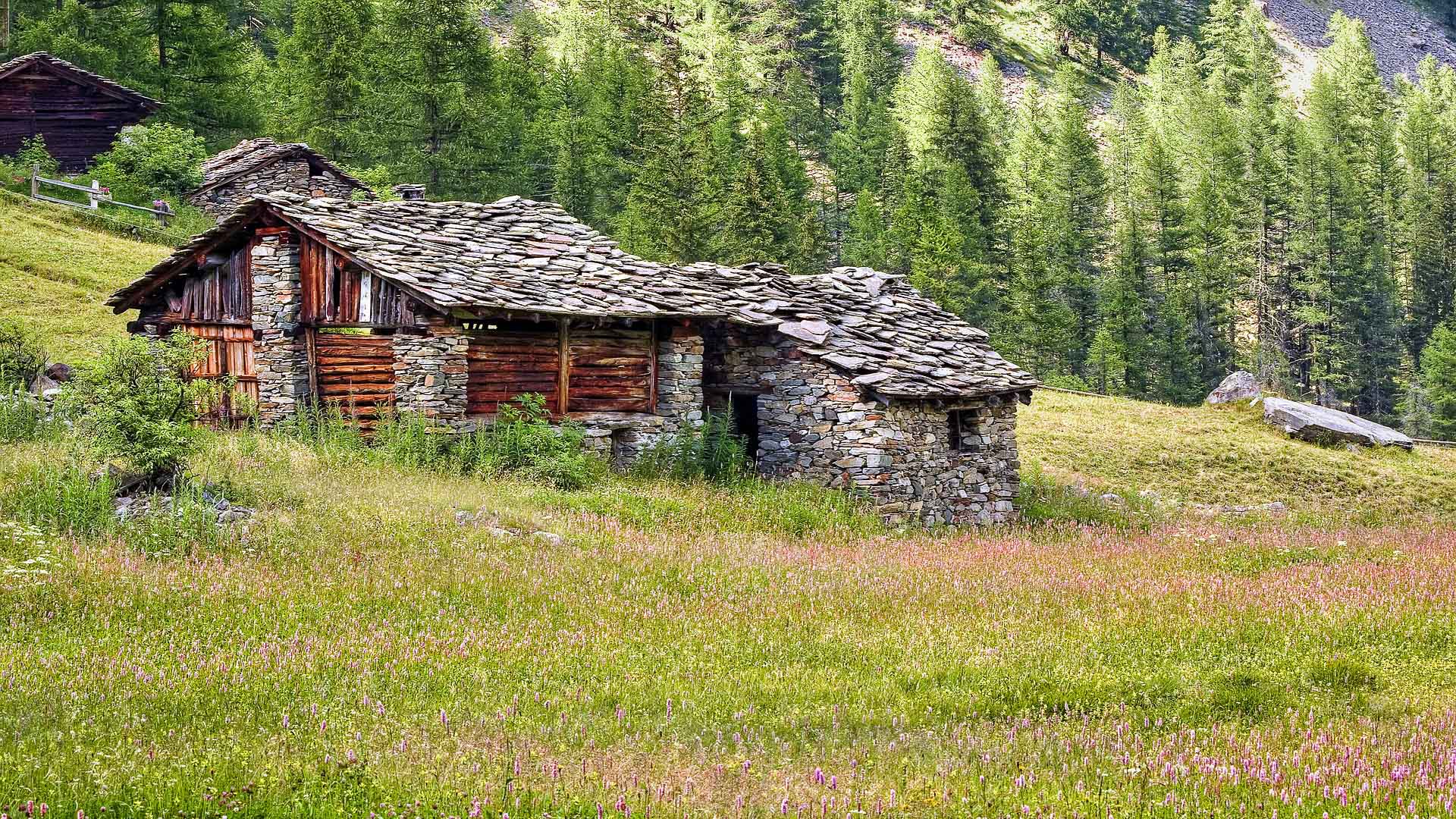 Chalet d'alpage traditionnel dans le Val d'Aoste