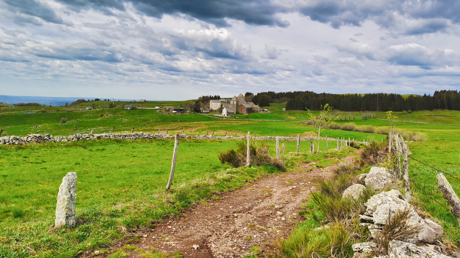 Chemin sur le plateau de l'Aubrac.