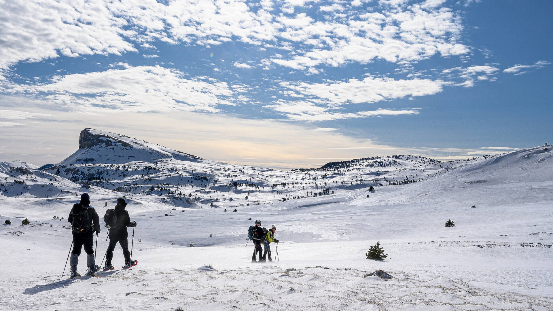 en raquettes vers la Montagnette sur le Vercors