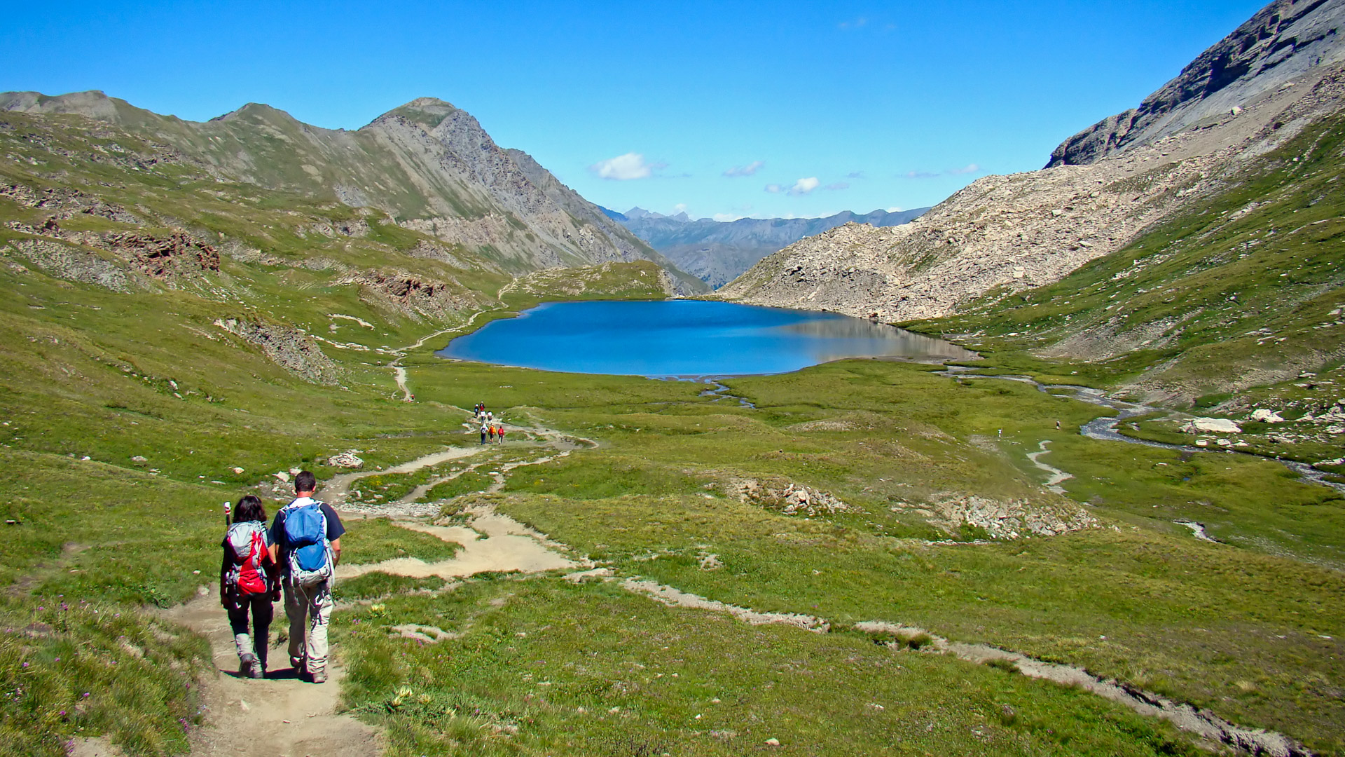 L'arrivée sur le Lac Foréant, dans le Queyras