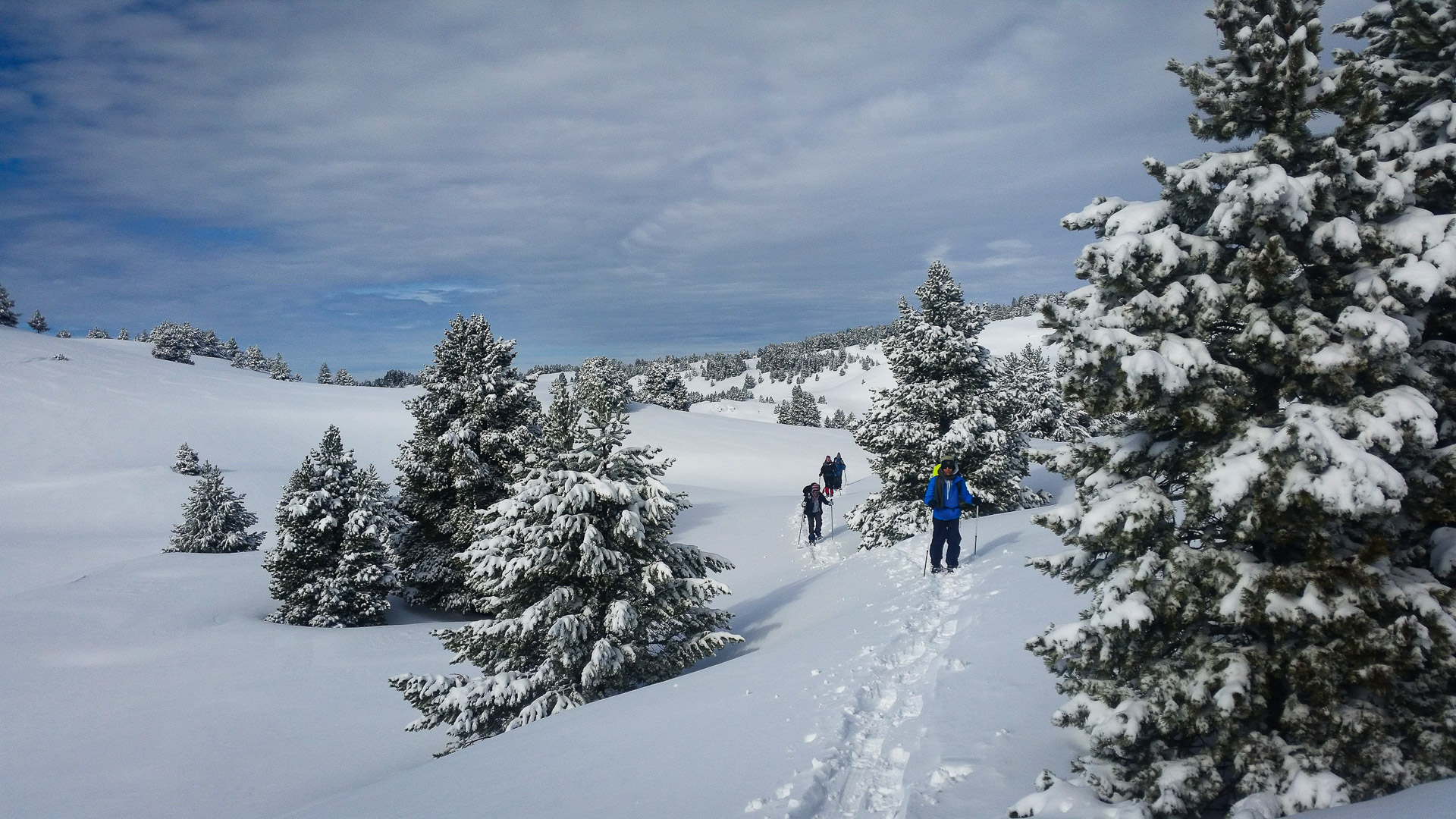 Second jour de randonnée en raquettes sur le Vercors