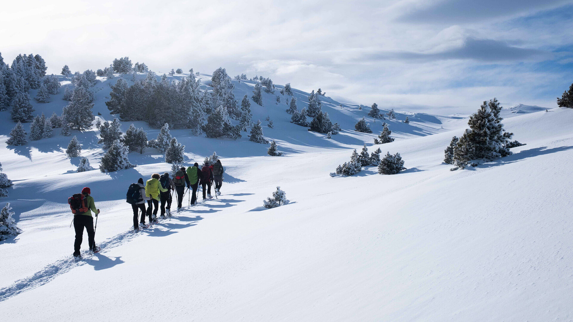 randonneurs en hiver sur le Vercors