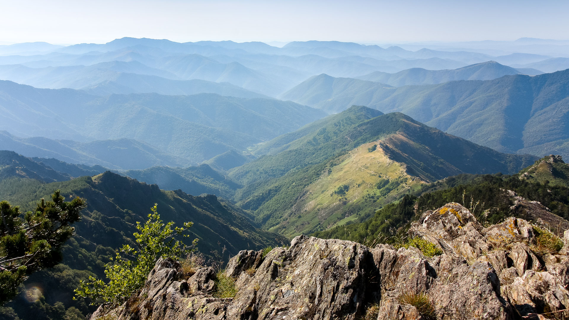 Cévennes, la Vallée de l'Hérault depuis le sommet du Mont Aigoual