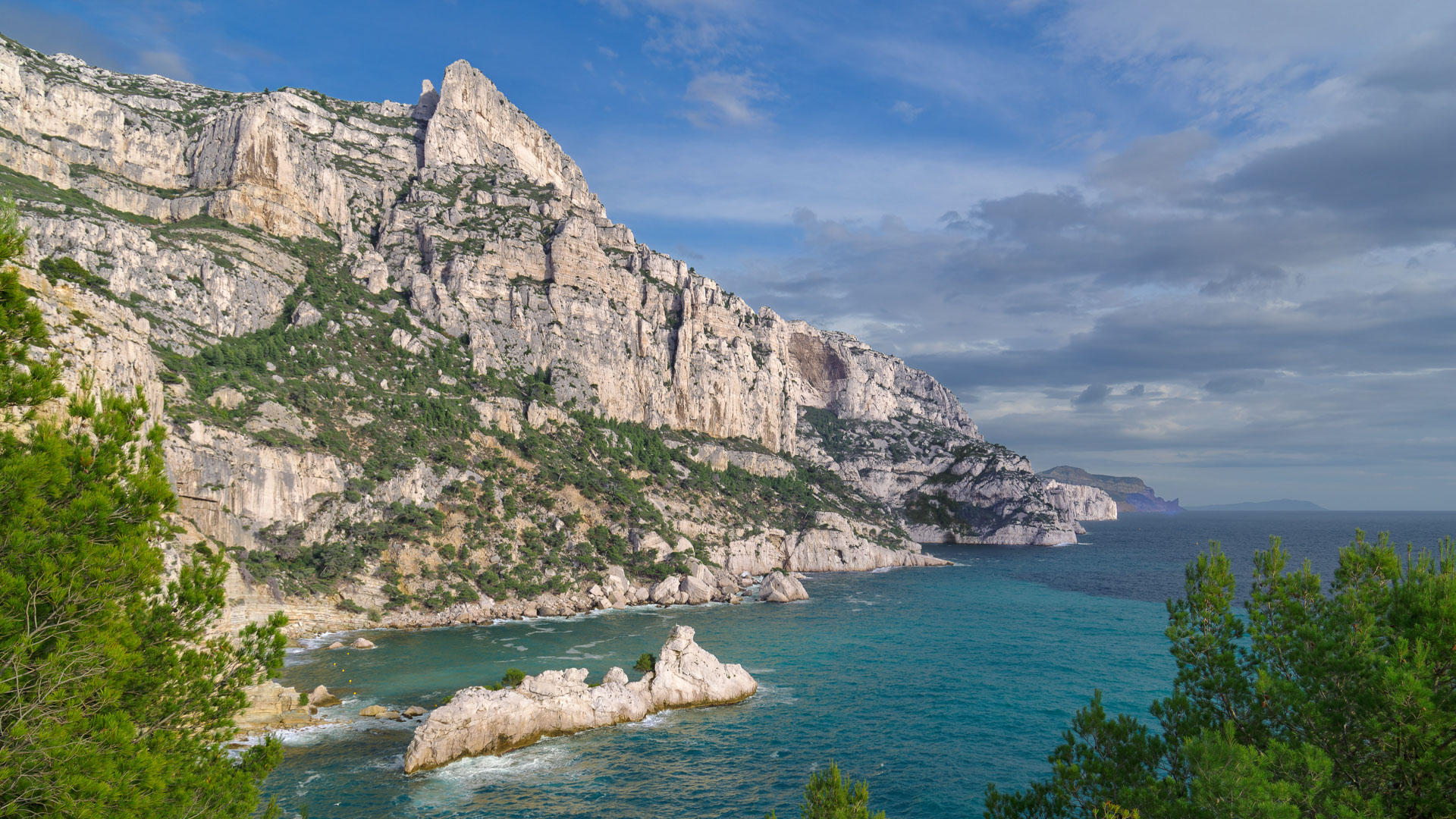 Paysage des Calanques en hiver